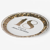 ミニマモダンルフェイク金ゴールドグリッター18歳 ペーパープレート (アングル)