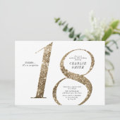 ミニマモダンルフェイク金ゴールドグリッター18歳 招待状 (スタンド正面)