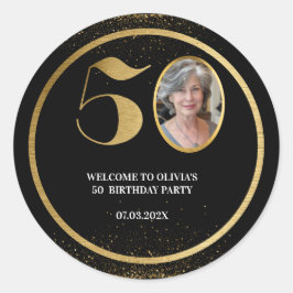 ミニマモダンルフェイク金ゴールドグリッター50歳 ラウンドシール