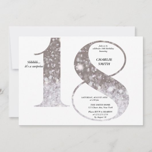 ミニマモダンルフェイク金ゴールドグリッター70歳 招待状 (正面)