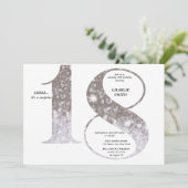 ミニマモダンルフェイク金ゴールドグリッター70歳 招待状 (スタンド正面)