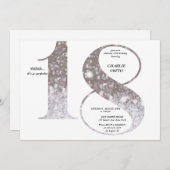 ミニマモダンルフェイク金ゴールドグリッター70歳 招待状 (正面/裏面)