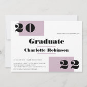 ミニマモダンルラベンダー2枚の写真を卒業 招待状 (裏面)