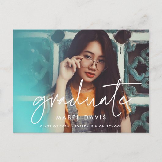 ミニマモダンル卒業写真 ポストカード (正面)
