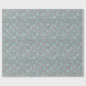 ミニマモダンル市松模様にスピンクハートパターン ラッピングペーパー (フラット)