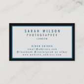 ミニマモダンル海軍ブラック名刺 コーリングカード (裏面)