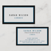 ミニマモダンル海軍ブラック名刺 コーリングカード (正面/裏面)