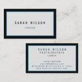 ミニマモダンル海軍ブラック名刺 コーリングカード (正面/裏面)