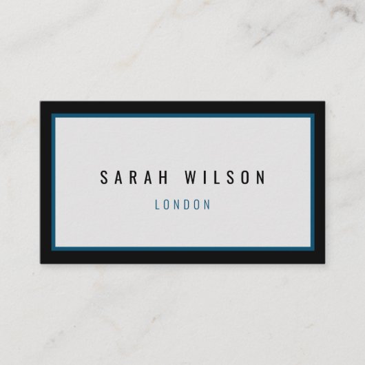 ミニマモダンル海軍ブラック名刺 コーリングカード (正面)