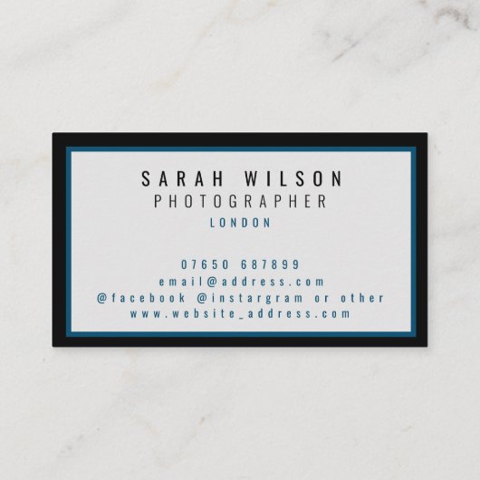 ミニマモダンル海軍ブラック名刺 名刺 (裏面)