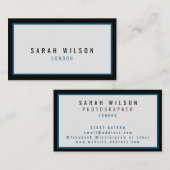 ミニマモダンル海軍ブラック名刺 名刺 (正面/裏面)