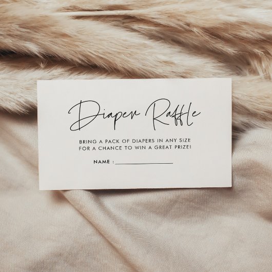 ミニマモダンル赤ちゃんシャワーおむつラッフルインサート エンクロージャーカード