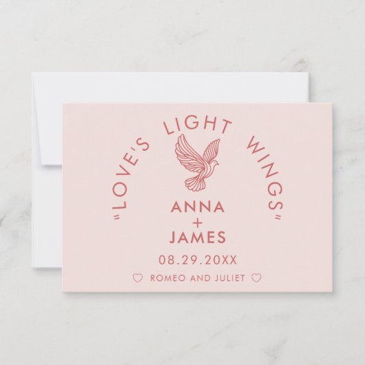 ミニマモダン結婚リストのロエレガントミオとジュリエット サンキューカード (正面)