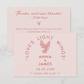 ミニマモダン結婚リストのロエレガントミオとジュリエット サンキューカード (正面/裏面)