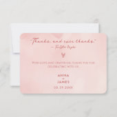 ミニマモダン結婚リストのロエレガントミオとジュリエット サンキューカード (裏面)