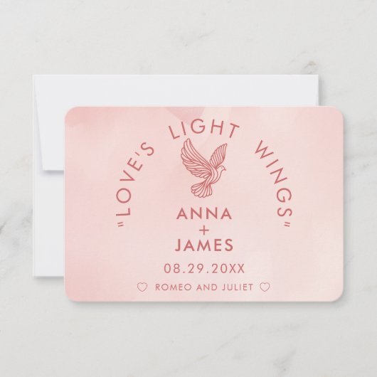 ミニマモダン結婚リストのロエレガントミオとジュリエット サンキューカード (正面)