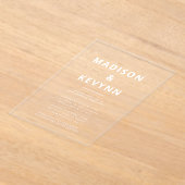 ミニマモダン結婚リスト アクリル招待状 (レイダウン)