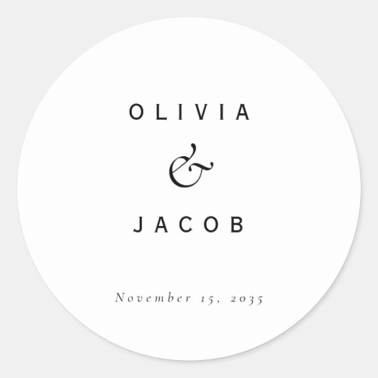 ミニマモダン結婚リスト ラウンドシール (正面)