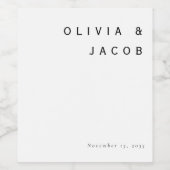 ミニマモダン結婚リスト ワインラベル (シングルラベル)