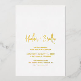 ミニマモダン結婚リスト 箔招待状