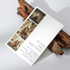 ミニマモダン結婚リスト | 3枚のフォトクリーン 招待状