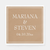 ミニマモダン縁どリスト・タン・ベージュ・ナプキンス スタンダードランチョンナプキン (正面)