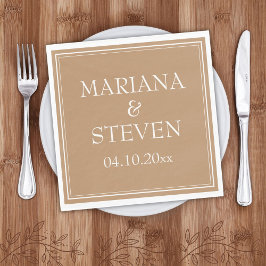 ミニマモダン縁どリスト・タン・ベージュ・ナプキンス スタンダードランチョンナプキン