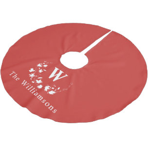 ミニマモノグラムのリストレッドフローラリースカスタム ブラッシュドポリエステルツリースカート