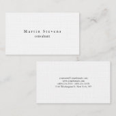 ミニマユニークモダンリストのプレーンリネン(両面) 名刺 (正面/裏面)