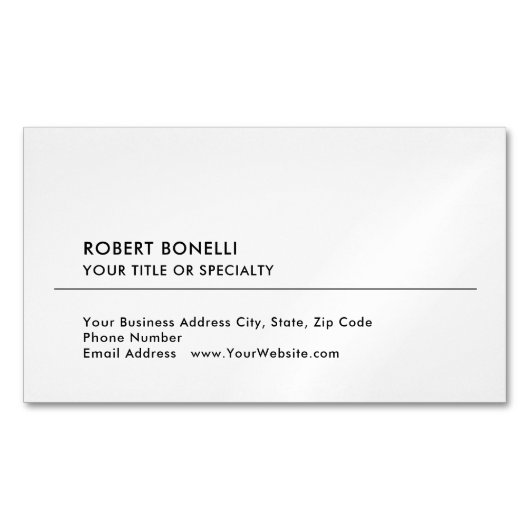 ミニマユニークモダンリスト白黒 マグネット名刺 (正面)