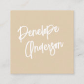 ミニマユニークリストクリームニュートラルボホシックモダン スクエア名刺 (正面)