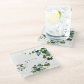 ミニマユニークリストフローラ名リトグラフエレガント ガラスコースター (アングル)