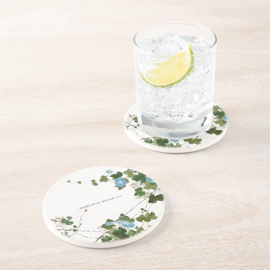 ミニマユニークリストフローラ名リトグラフエレガント コースター (側面)