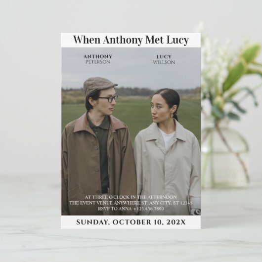 ミニマユニークリスト写真結婚の 招待状 (スタンド正面)