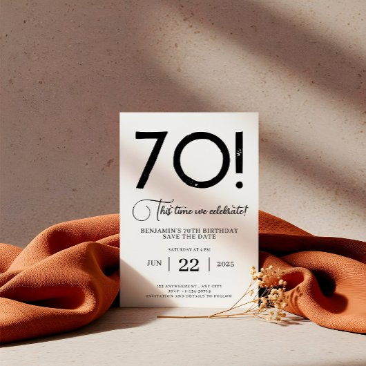 ミニマユニークリスト日付70誕生日を保存 招待状