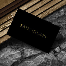 ミニマユニークリスト神タイポグラフィクリーンブラック 名刺