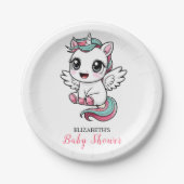 ミニマユニークリストUnicorn赤ちゃんシャワー ペーパープレート (正面)