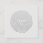 ミニマリエレガントストのグレーブラシ円のロゴ抽象芸術 スクエア名刺 (正面)