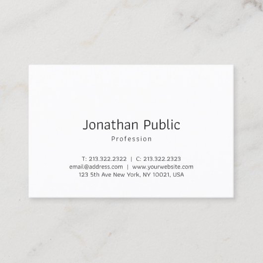 ミニマリエレガントストプロフェッショナルクラシックテンプレート 名刺 (正面)