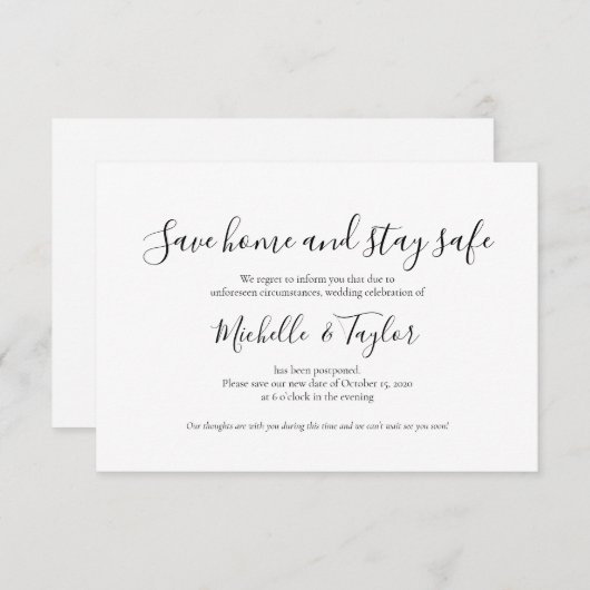 ミニマリエレガントストホームステイセーフカード ノートカード (正面/裏面)