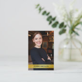ミニマリエレガントストモダン・金ゴールド・バンド・フォト・ヨーロッパ 名刺 (スタンド正面)