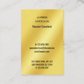 ミニマリエレガントストモダン・金ゴールド・バンド・フォト・ヨーロッパ 名刺 (裏面)