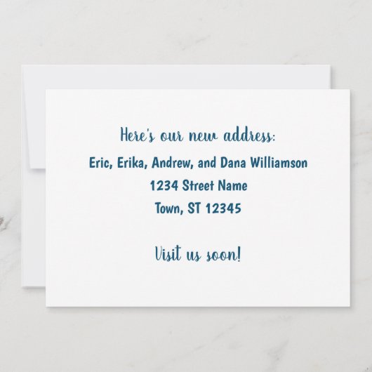 ミニマリエレガントスト引っ越しました発表写真 案内状 (裏面)