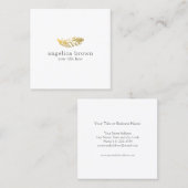 ミニマリエレガントスト金ゴールドフェザー名刺 スクエア名刺 (正面/裏面)