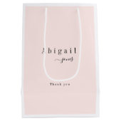 ミニマリエレガントスト·スクリプトパーソナライズされた名 ミディアムペーパーバッグ (裏面)