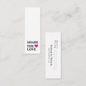 ミニマリエレガントスト·ピンク·ハート·リファレンス·カード スキニー名刺 (正面/裏面)