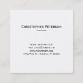 ミニマリエレガントストQRコード白黒 スクエア名刺 (裏面)