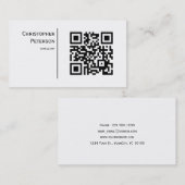 ミニマリエレガントストQRコード白黒 名刺 (正面/裏面)