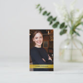 ミニマリエレガントスモダントの金属金ゴールドバンド写真 名刺 (スタンド正面)