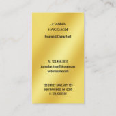 ミニマリエレガントスモダントの金属金ゴールドバンド写真 名刺 (裏面)